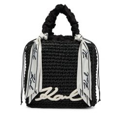 Torebka KARL LAGERFELD. Czarne torebki do ręki damskie KARL LAGERFELD, bez wzorów, bez dodatków. Za 779.99 zł.