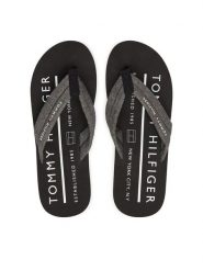 Tommy Hilfiger Japonki Hilfiger Chambray Beach Sandal FM0FM05751 Szary. Szare klapki męskie Tommy Hilfiger, z materiału. Za 169.99 zł.