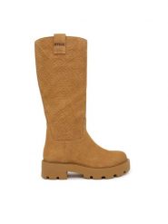 Guess Kozaki FLFL2Y SUE11 Brązowy jasny. Brązowe kozaki damskie Guess, ze skóry, bez obcasa, na płaskiej podeszwie. Za 824.99 zł.