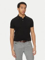 Geox Polo M5511B T3240 F9000 Czarny Regular Fit. Czarne koszulki polo męskie Geox, m, bez wzorów, z bawełny, bez ramiączek. Za 129.99 zł.