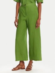 Marella Kuloty Silvana 2515131022 Zielony Regular Fit. Zielone spodnie materiałowe damskie Marella, bez wzorów, ze lnu. Za 409.99 zł.