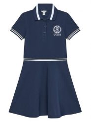 Guess Sukienka codzienna J6RK10 K7064 Granatowy Regular Fit. Niebieskie sukienki dla dziewczynek Guess, z aplikacjami, z bawełny, bez ramiączek. Za 229.99 zł.