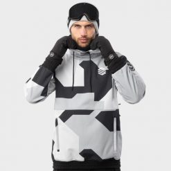 Kurtka snowboardowa męska W1 Tibet. Szare kurtki snowboardowe męskie SIROKO, m, bez wzorów, z softshellu, bez kaptura, narciarskie. W wyprzedaży za 297.00 zł.