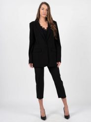 Patrizia Pepe Spodnie | 2P1300/A9A2 | Kobieta | Czarny. Czarne spodnie materiałowe damskie Patrizia Pepe, bez wzorów, z elastanu. W wyprzedaży za 389.00 zł.