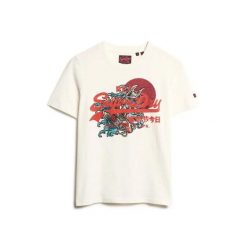 T-shirt w luźnym kroju z nadrukiem i logo dla kobiet Superdry Tokyo Vintage. Białe t-shirty damskie Superdry., xs, z aplikacjami, klasyczne, bez kołnierzyka. Za 126.35 zł.