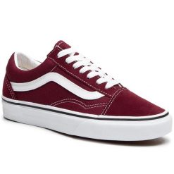 Tenisówki Vans. Czerwone półbuty damskie Vans, bez wzorów, bez zapięcia. Za 259.99 zł.