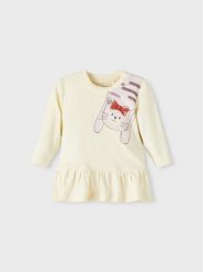 NAME IT Bluzka 13210044 Écru Regular Fit. T-shirty i topy dla dziewczynek Name it, bez wzorów, z bawełny, bez ramiączek. Za 64.99 zł.