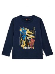 LEGO Bluzka 11010943 Granatowy Regular Fit. Niebieskie t-shirty dla chłopców LEGO, bez wzorów, z bawełny, bez ramiączek. Za 89.99 zł.
