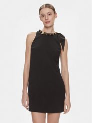 Elisabetta Franchi Sukienka koktajlowa AB-573-41E2-V400 Czarny Regular Fit. Czarne sukienki damskie Elisabetta Franchi, bez wzorów, z syntetyku, wizytowe, bez kołnierzyka, bez ramiączek. Za 2,639.00 zł.