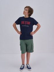 Szorty chłopięce typu cargo zielone Jake 303. Zielone szorty dla chłopców Big Star, bez wzorów, eleganckie. W wyprzedaży za 99.99 zł.