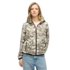 Damska wiatrówka Superdry Logo. Brązowe kurtki damskie Superdry., bez wzorów, bez kaptura. Za 384.10 zł.