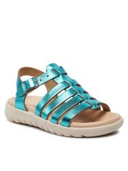 Geox Sandały J Sandal Soleima Gir J35GSB 000CF C3035 M Zielony. Zielone sandały dziewczęce Geox, ze skóry, bez zapięcia. Za 159.99 zł.