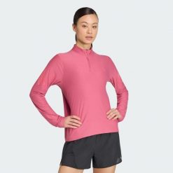 Bluza adi365 Iconic Running 1/2 Zip. Czerwone bluzy sportowe damskie Adidas, xl, bez wzorów, z dzianiny, bez kaptura, do biegania, climacool (adidas). Za 219.00 zł.