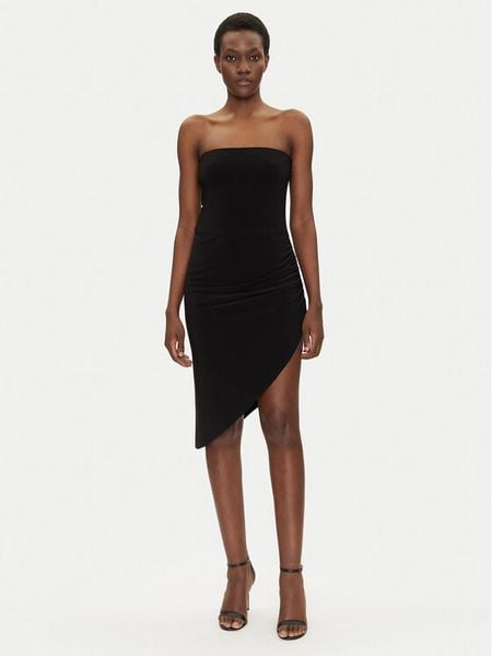 NORMA KAMALI Sukienka koktajlowa KK4223PL949001 Czarny Slim Fit. Czarne sukienki damskie Norma Kamali, s, bez wzorów, z syntetyku, wizytowe, bez kołnierzyka, bez ramiączek. Za 439.99 zł.