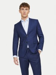 Jack & Jones Marynarka Solaris 12141107 Niebieski Slim Fit. Niebieskie marynarki męskie Jack & Jones, bez wzorów, z syntetyku, biznesowe. Za 629.99 zł.