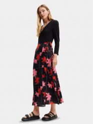 Desigual Sukienka letnia Memphis 24SWVW37 Czarny Regular Fit. Czarne sukienki damskie Desigual, na lato, xs, bez wzorów, z syntetyku, bez kołnierzyka, bez ramiączek. Za 339.99 zł.