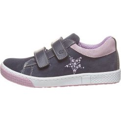 Skórzane sneakersy w kolorze granatowym. Trampki i tenisówki dziewczęce marki Lamino. W wyprzedaży za 127.95 zł.
