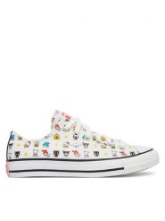 Converse Trampki Chuck Taylor All Star A17700C Biały. Białe trampki i tenisówki damskie Converse, bez wzorów, z materiału, retro, bez zapięcia. Za 379.99 zł.