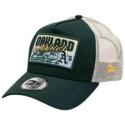 Czapka z daszkiem New Era MLB Patch Trucker Oakland Athletics. Zielone czapki i kapelusze męskie New Era, bez wzorów, casualowe. Za 139.99 zł.
