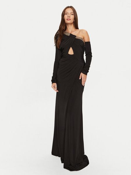 Babylon Sukienka wieczorowa S00821 Czarny Regular Fit. Czarne sukienki damskie Babylon, s, bez wzorów, z wiskozy, wizytowe, bez kołnierzyka, bez ramiączek. Za 1,439.99 zł.