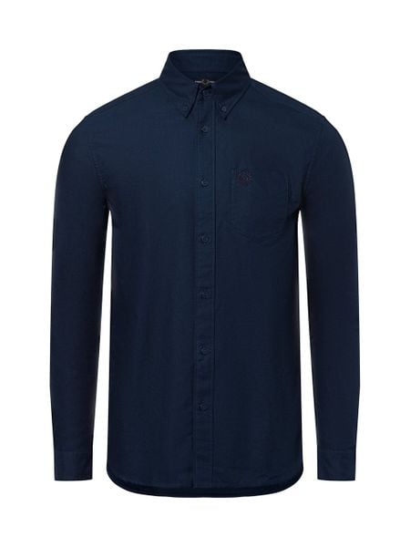 Fred Perry Koszula Mężczyźni Regular Fit Bawełna niebieski, S. Niebieskie koszule męskie Fred Perry, m, bez wzorów, z bawełny, eleganckie, bez kołnierzyka, bez ramiączek. Za 649.95 zł.