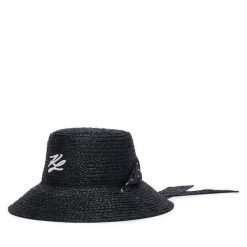 Kapelusz KARL LAGERFELD. Czarne czapki i kapelusze damskie KARL LAGERFELD, bez wzorów. Za 529.99 zł.