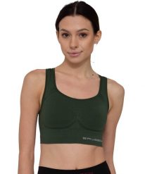 Damski crop top do ćwiczeń Brubeck GYM. Niebieskie bielizna termoaktywna damska Brubeck, l, bez wzorów, z dzianiny, bez ramiączek. Za 149.99 zł.