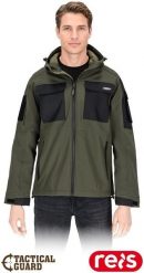 Reis Kurtka męska ochronna stójka kaptur troczki zamek mankiet rzep SOFTSHELL ochrona deszcz wiatr oddychająca paintball militaria leśnk Tactical Guar. Brązowe kurtki męskie Reis, l, bez wzorów, z softshellu, bez kaptura. Za 110.03 zł.