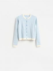 Kardigan z wiskozą - jasnoniebieski. Niebieskie kardigany damskie Reserved, l, bez wzorów, z dzianiny. Za 129.99 zł.