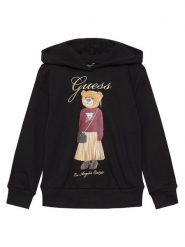 Guess Bluza J5BQ26 KAD74 Czarny Oversize. Czarne bluzy dla dziewczynek Guess, z aplikacjami, z bawełny, bez ramiączek, bez kaptura. Za 159.99 zł.