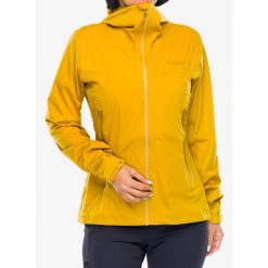 Kurtka z membraną damska Rab Kinetic 2.0 Jacket. Żółte kurtki damskie RAB, bez wzorów, bez kaptura. Za 749.99 zł.