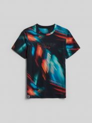 4F T-shirt regular z nadrukiem męski - multikolor S. T-shirty męskie 4f, m, bez wzorów, z bawełny, klasyczne, bez kołnierzyka. Za 99.99 zł.