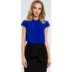 Bluzka z zakładkami moe400. Niebieskie t-shirty i topy dla dziewczynek MOE, bez wzorów, bez ramiączek. Za 109.00 zł.