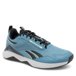 Buty na siłownię Reebok. Niebieskie buty sportowe męskie Reebok, bez zapięcia, na fitness i siłownię. Za 199.99 zł.