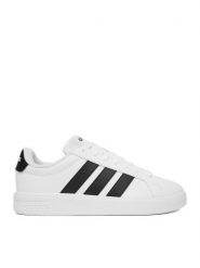 Adidas Sneakersy CEO-GRAND COURT 3.0 J JP9365 Biały. Białe buty sportowe dziewczęce Adidas, bez wzorów, ze skóry, bez zapięcia. Za 179.99 zł.