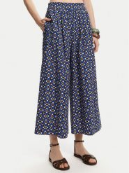 Weekend Max Mara Kuloty Virgin 2515131102 Niebieski Relaxed Fit. Niebieskie spodnie materiałowe damskie Weekend Max Mara, bez wzorów, z bawełny. Za 629.99 zł.