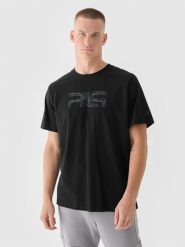 4F T-shirt oversize męski 4F x Robert Lewandowski - czarny XL. Czarne t-shirty męskie 4f, m, bez wzorów, z bawełny, klasyczne, bez kołnierzyka. W wyprzedaży za 59.99 zł.