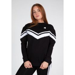 Hailey Duża bluza - Czarny. Czarne bluzy damskie GORILLA WEAR, bez wzorów, bez kaptura, na fitness i siłownię. Za 253.00 zł.