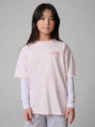 4F T-shirt loose z nadrukiem dziewczęcy - różowy 122/128 (6-8 lat). Czerwone t-shirty i topy dla dziewczynek 4f, bez wzorów, z bawełny, bez ramiączek. Za 59.99 zł.