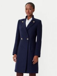 Rinascimento Płaszcz wełniany CFC0126218003 Granatowy Regular Fit. Niebieskie płaszcze damskie Rinascimento, na zimę, xl, bez wzorów, z syntetyku, bez kaptura. Za 769.99 zł.