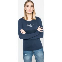 Pepe Jeans - Bluzka New Virginia. Bluzki damskie Pepe Jeans, z nadrukiem, z bawełny, casualowe, z okrągłym kołnierzem. W wyprzedaży za 89.90 zł.