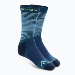 Skarpety narciarskie męskie ORTOVOX All Mountain Mid. Niebieskie skarpety męskie ORTOVOX, bez wzorów, z elastanu. Za 119.99 zł.