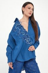 Koszula damska lniana ERMANNO SCERVINO LIFE. Koszule damskie Ermanno Scervino Life, bez wzorów, bez kołnierzyka, bez ramiączek. Za 3,369.00 zł.