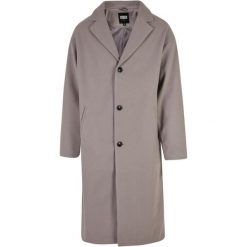 Długi płaszcz Urban Classics. Szare płaszcze męskie Urban Classics, l, bez wzorów, z materiału, klasyczne, długie, bez kaptura. Za 552.55 zł.