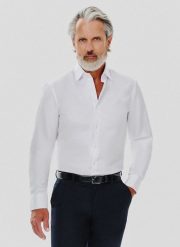 PAKO LORENTE – Gładka koszula męska w białym kolorze. Białe koszule męskie Pako Lorente, l, bez wzorów, z bawełny, bez kołnierzyka, bez ramiączek. Za 119.99 zł.