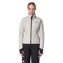 Polar damski zapinany na zamek Kappa 8cento 825. Brązowe kurtki snowboardowe damskie Kappa, bez wzorów, z polaru, bez kaptura, narciarskie. Za 612.75 zł.