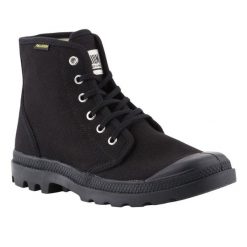 Botki Damskie Pampa Hi. Czarne botki damskie Palladium, z koronki, z okrągłym noskiem, bez obcasa, na obcasie, bez zapięcia. Za 546.99 zł.