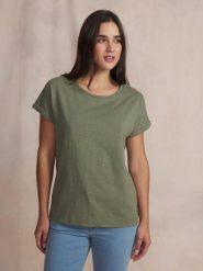 T-shirt damski TBS Mahiatee. Zielone t-shirty damskie TBS, s, bez wzorów, z bawełny, klasyczne, bez kołnierzyka. Za 195.50 zł.
