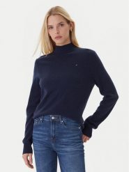 Tommy Hilfiger Sweter WW0WW47468 Granatowy Regular Fit. Niebieskie swetry damskie Tommy Hilfiger, xl, bez wzorów, z wełny, bez kołnierzyka, bez ramiączek, bez kaptura. Za 749.99 zł.