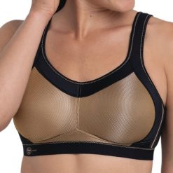 Stanik do biegania Momentum z wysoki poziomem podtrzymywania. Żółte biustonosze ANITA ACTIVE, bez wzorów, z elastanu. Za 363.00 zł.